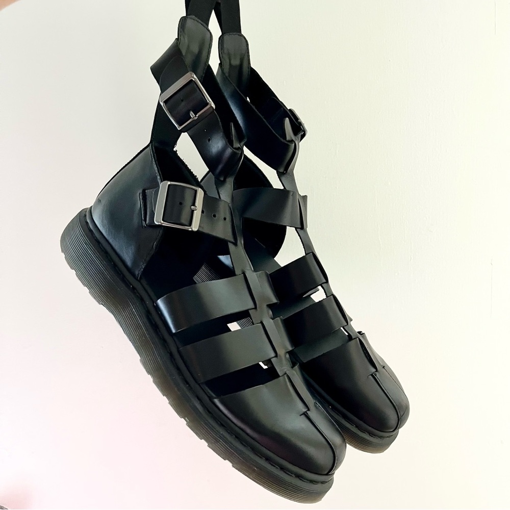 Dr. Martens Geraldo Black Leather Gladiator Sandal